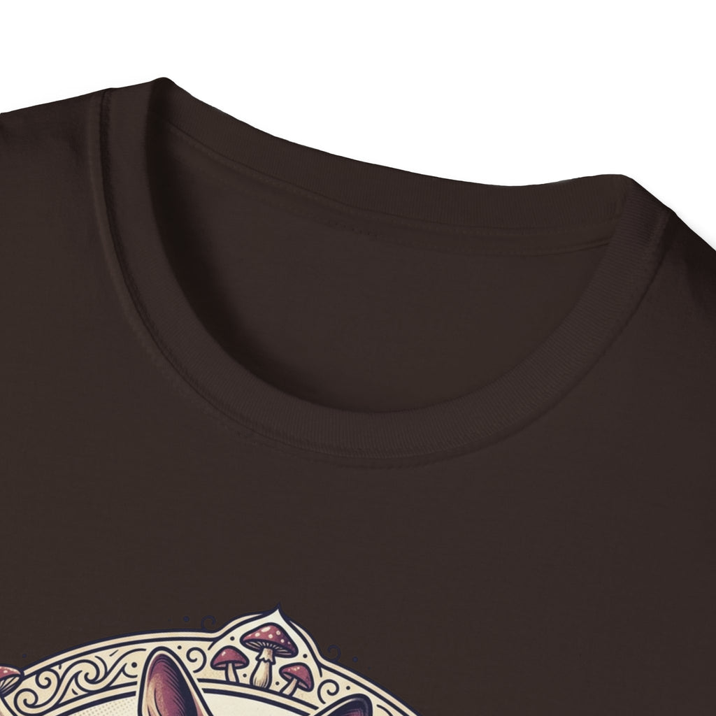 Sphinx & Spores Cat T-Shirt — Gothic Mushroom Sphynx Graphic Tee