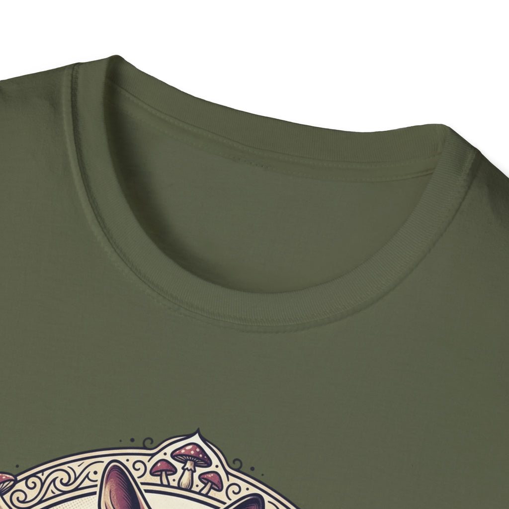 Sphinx & Spores Cat T-Shirt — Gothic Mushroom Sphynx Graphic Tee